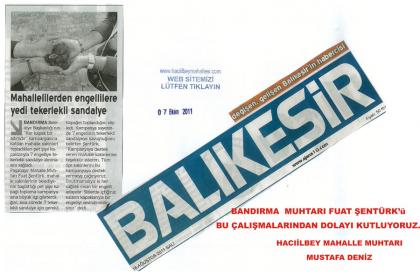 Bandırma Paşabayır Muhtarı Kapak Kampanyasına katılıyor